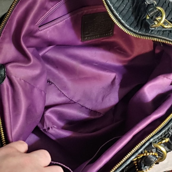 Coach Madison Sophia Black Gathered Italian Leathe - Picture 4 of 7